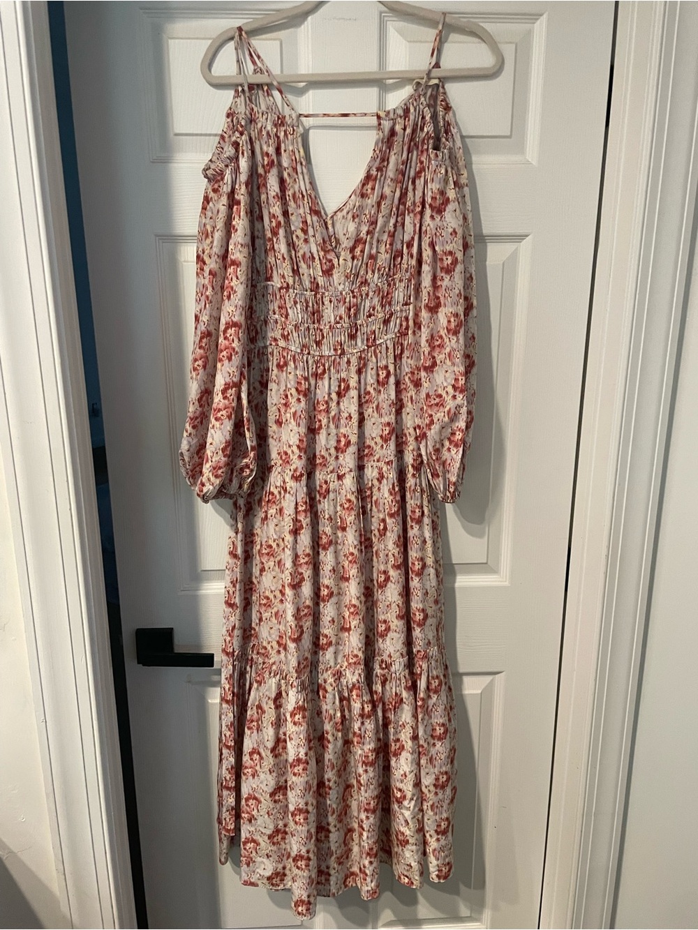 Ulla Johnson Cream Maxi Dress with Rust Floral Print